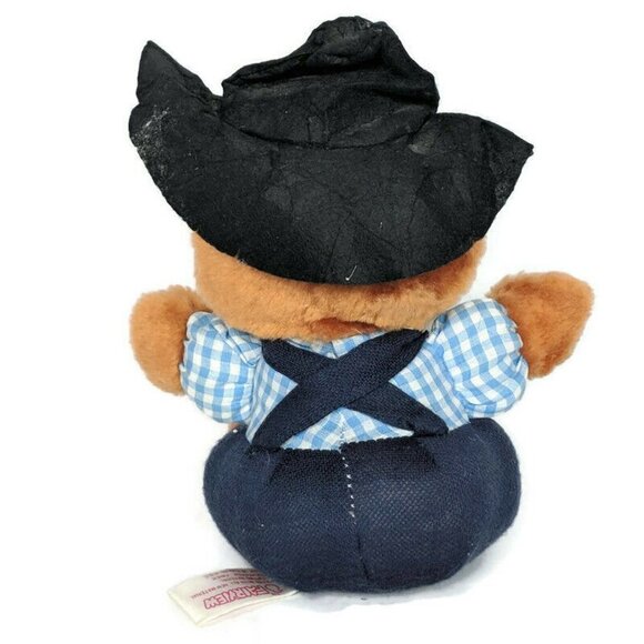 Fairview Teddy Bear Plush Overalls Hat 7.25 Inch - Picture 3 of 6